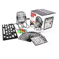 OEM - Set De Bingo Bolillero De Metal con Cartillas y Fichas
