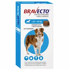 BRAVECTO - Antipulgas para perros de 20 - 40 kg