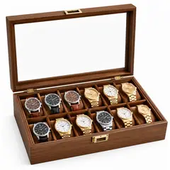 INSPIRA MARKET - Organizador porta Relojes 12 espacios Elegante Madera