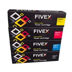 FIVEX - Kit de Tóner Compatible TN-217 CMYK HL-L3230CDW, DCP-L3550CDW y MFC-L3750CDW
