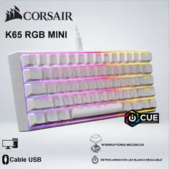 CORSAIR - TECLADO GAMER K65 RGB MINI 60 % SWITCHES CHERRY MX SPEED