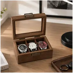 INSPIRA MARKET - Organizador porta Relojes 3 espacios Elegante Madera