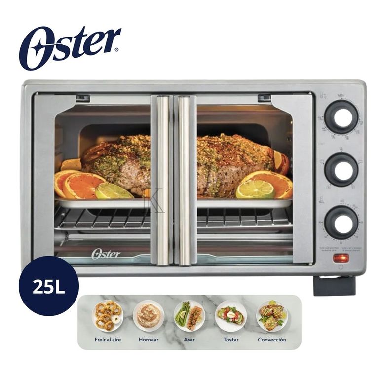 Horno con Freidora de Aire Oster® de 25 litros Puertas Francesas TSSTTV25FDMAFNS