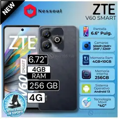 ZTE - Celular Blade V60 Smart 6.6" Pulg. 4GB RAM 256GB Android 13 + Regalo
