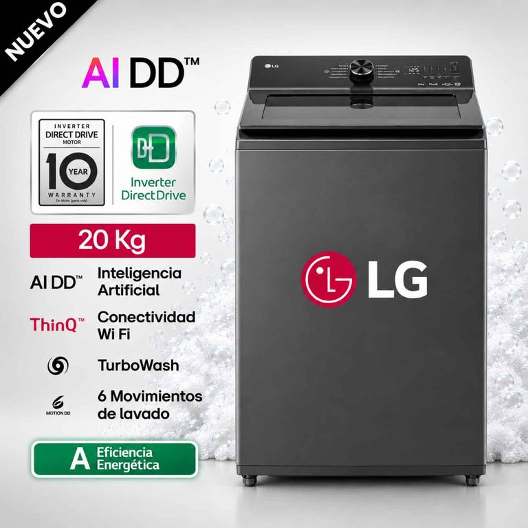 Lavadora Automática WT20OBTX AI 20kg Carga Superior Negro