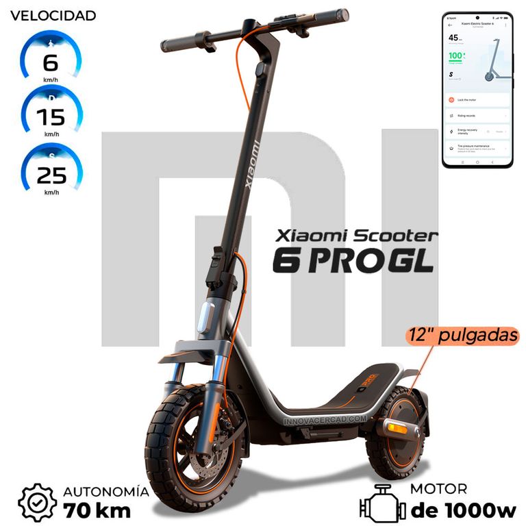 Scooter Electrico 6 PRO 25km/h, 70km, 1000W