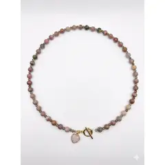 SM - Collar de Activación Emocional: Tus Códigos Sagrados en 45 Cuentas de Rodonita y Cuarzo Rosa