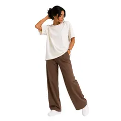 GENERICO - Polo Oversize de Algodón Basico color Perla Mujer