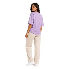 GENERICO - Polo Oversize de Algodón Basico color Lila Mujer