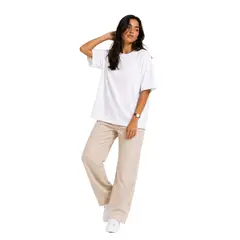 GENERICO - Polo Oversize de Algodón Basico color Blanco Mujer