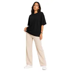 GENERICO - Polo Oversize de Algodón Basico color Negro Mujer