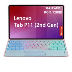 LENOVO - Tab P11 2nd Gen 6GB+128GB WiFi 11.5 Gris+ Teclado Rosa retroiluminado en color