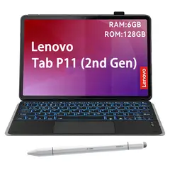 LENOVO - Tab P11 2nd Gen 6GB+128GB 11.5 Gris+ Teclado Negro retroiluminado en color+Lápiz