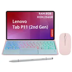 LENOVO - Tablet Tab P11 2nd Gen 8GB+256GB 11.5+Teclado Rosa retroiluminado en color+Lápiz+Mouse