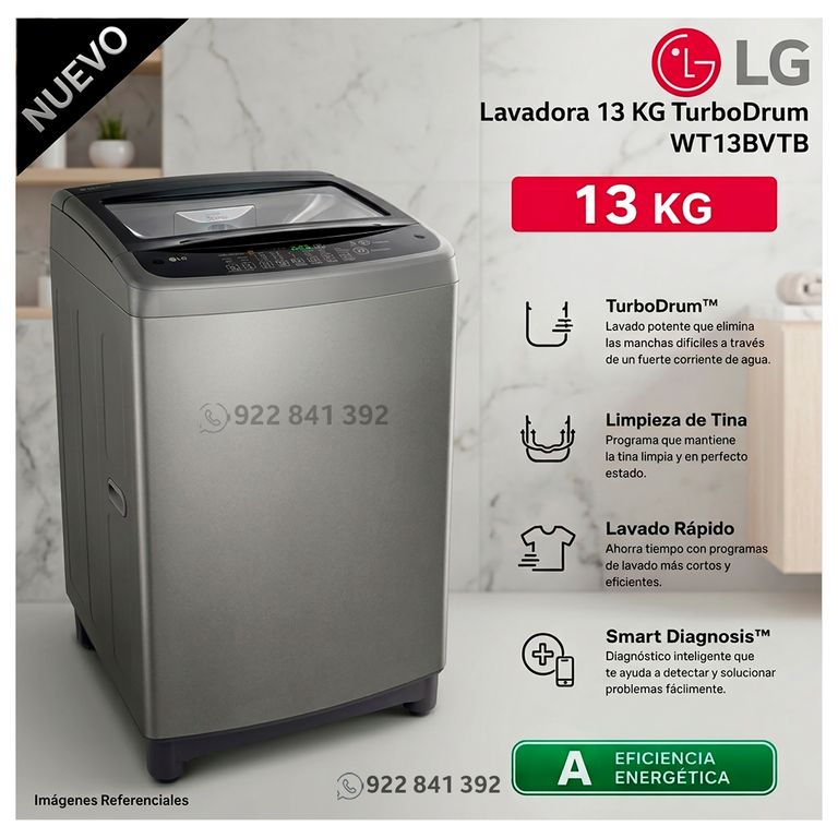 Lavadora WT13BVTB 13Kg Smart Turbodrum Negro Claro