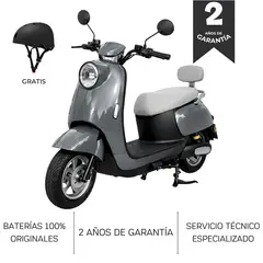 MOVEEN - BICIMOTO ELECTRICA URBAN VINTAGE PRO 1000W COLOR PLOMO + CASCO GRATIS