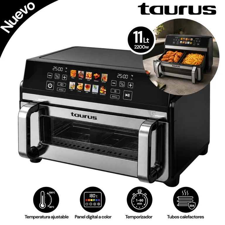 Freidora de Aire Double Air Fryer 11 L.