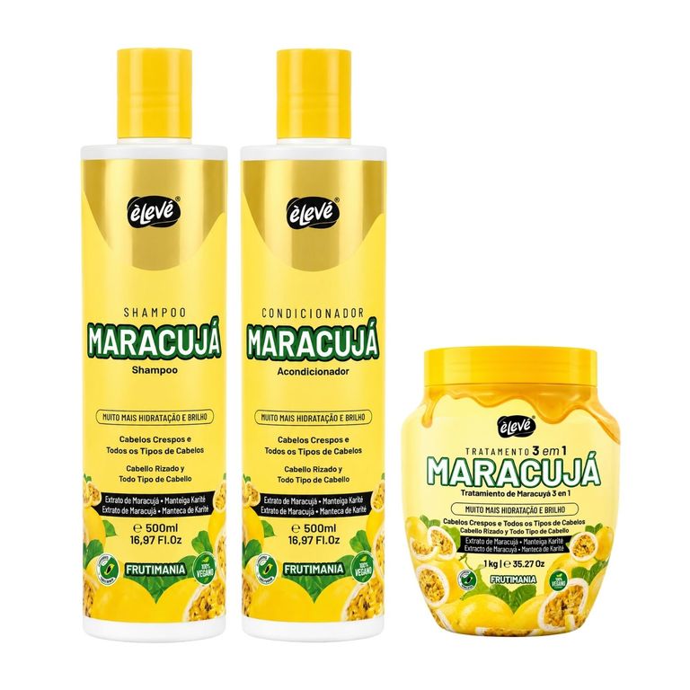 Pack Maracujá Shampoo Y Acondicionador 500 ML Y Tratamiento - ELEVE