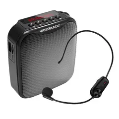 BATBLACK - Micrófono vincha + amplificador de voz portátil 10W, bluetooth, micro SD, USB