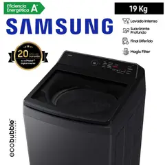 SAMSUNG - LAVADORA 19KG COLOR GRIS OSCURO MOD WA19CG6441BD