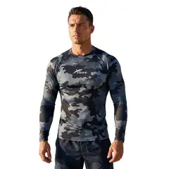 FEIKE - Polo natación hombre negro gris