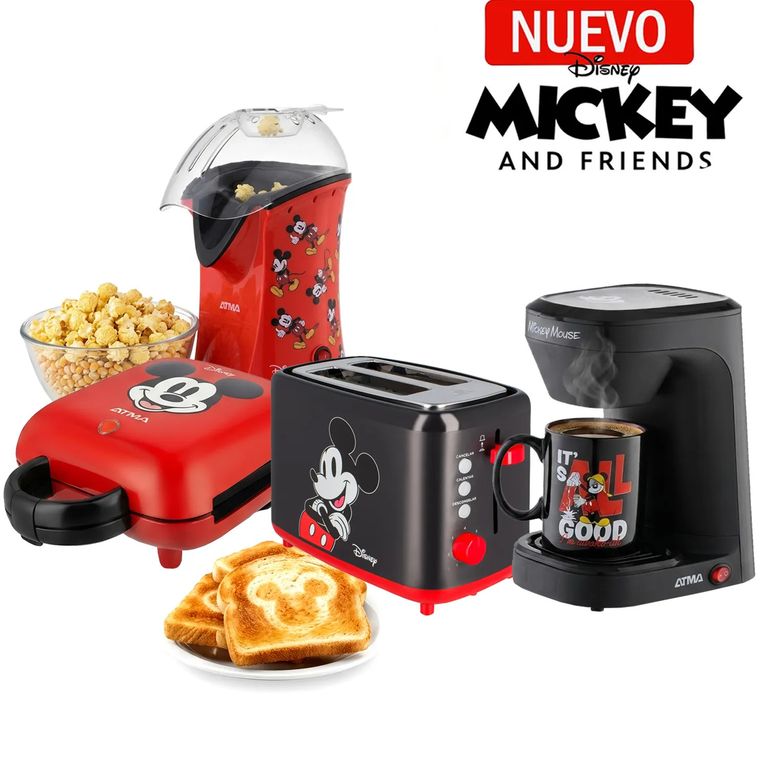 Cuatricombo Waflera Sandwichera +Pop Corn Maker +Tostadora +Cafetera Con Taza De Mickey
