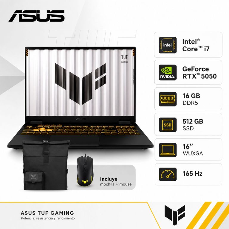 Laptop Notebook TUF Gaming F16 Intel® Core™ i7-14650HX 16GB RAM 512G SSD RTX™ 5050 FX608JHR-RV314