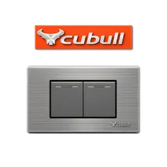 CUBULL - CAJA DE 10 INTERRUPTOR DOBLE EMPOTRABLE PLATEADO