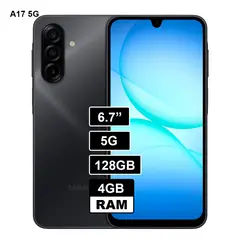 SAMSUNG - Galaxy A17 5G con IA, 128 GB, 4GB, cámara de 50 MP, Negro