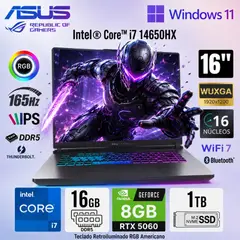 ASUS - LAPTOP ROG STRIX G16 G615JMR-AS74 INTEL CORE I7-14650HX 16GB 1TB SSD RTX 5060 8GB 16" FHD+