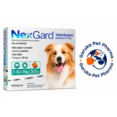 NEXGARD - Antipulgas Perros 10.1-25 kg x 3 Tabletas
