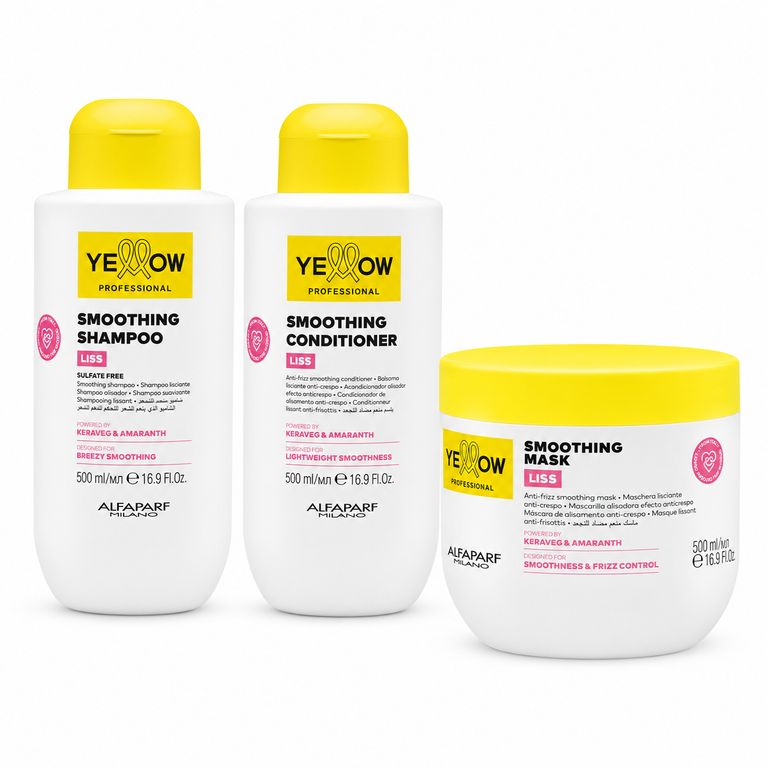 Kit Yellow Liss Shampoo + Acondicionador + Mascarilla Alisadora 500 ml