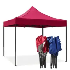 GENERICO - Carpa Para Jardín Y Exterior Con Toldo Plegable De Lona IMPERMEABLE 3x3 metros Color Rojo