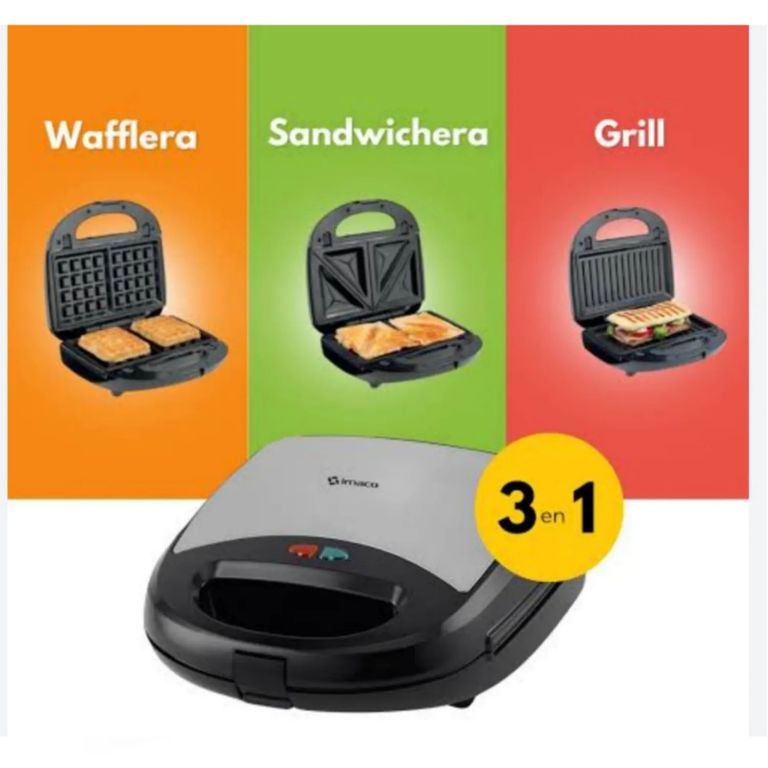 Sandwichera 3 en 1 placas intercambiables ISG2009WM