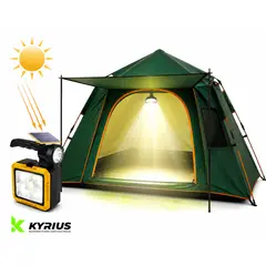 NO LOGO - PACK KIT LUZ SOLAR CON CAJA DE HERRAMIENTAS CON TIENDA VERDE CON COBERTOR