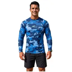 FEIKE - Polo natación azul tipo camuflaje