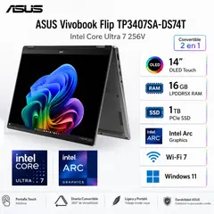 ASUS - Laptop 2-IN-1 VIVOBOOK FLIP 14" WUXGA Intel® Core™ Ultra 7 256V 16GB RAM 1TB SSD TP3407SA-DS74T