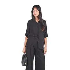 MICHELLE BELAU - Blusa manga larga con cuello y pechera escondida
