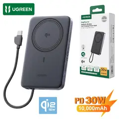 UGREEN - Power Bank 30W Cargador inalámbrico Qi2 Magflow de 15W 75982B para Iphone Samsung