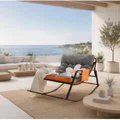 GENERICO - SILLA MECEDORA SILLON SOFA ALMOHADA DOBLE CARA TERRAZA JARDIN PLAYA INTERIOR EXTERIOR
