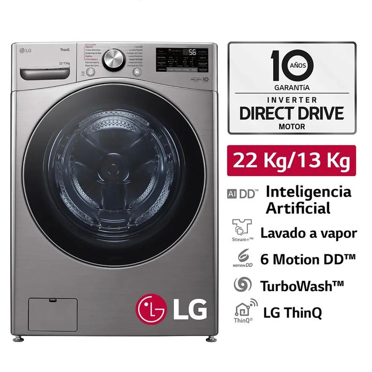 Lavaseca 2213kg AI DD Carga Frontal Plateada WD22VV2S6R