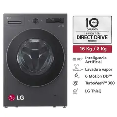 LG - Lavaseca 16 kg y 8Kg IA Carga Frontal WD16EGNTS6P Grafito