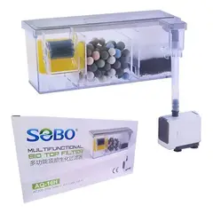 SOBO - Filtro Externo Aéreo AQ-16H Cascada 400 L/H 3 Etapas para Acuario
