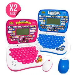 OEM - Pack Computadora Educativa Infantil 2 En 1 Plástico Niño Y Niña Español E Inglés Con Mouse