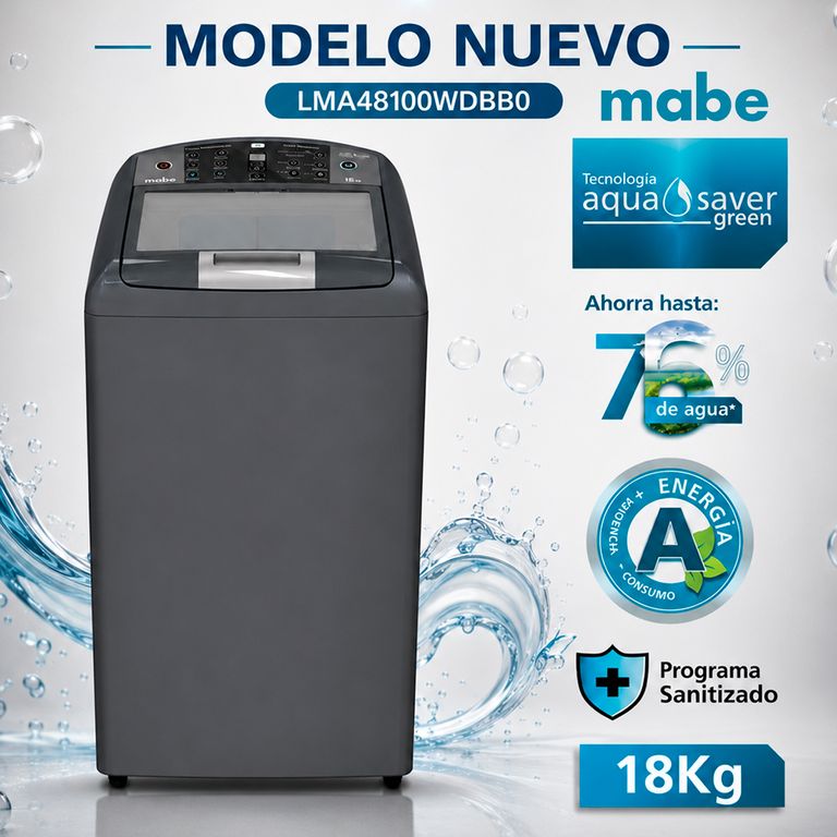 Lavadora automática de 18 kg diamond gray - LMA48100WDBB0