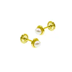 BALIQ - Aretes Perla Bicel Oro 18K