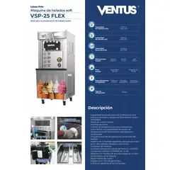 Ventus - Máquina de helados soft de 25 litros (VSP-25 FLEX) -