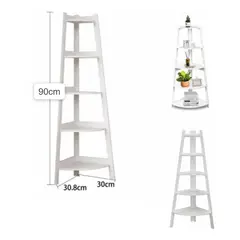 OEM - Organizador Esquinero Estante Librero 5 Niveles Blanco