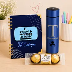 M MATIX SHOP - Matix - Regalos Personalizados para Profesor - Dia del Maestro - Libreta + Termo + Chocos