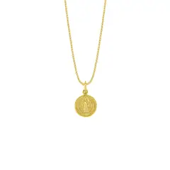 BALIQ - Collar Medalla San Benito Oro 18K